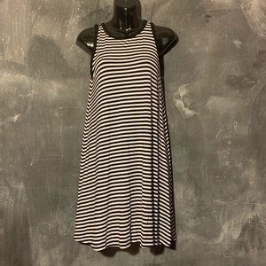 Old Navy Black and White Striped Sleeveless Dress